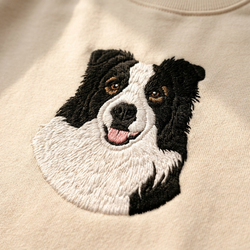 Finished embroidered portrait