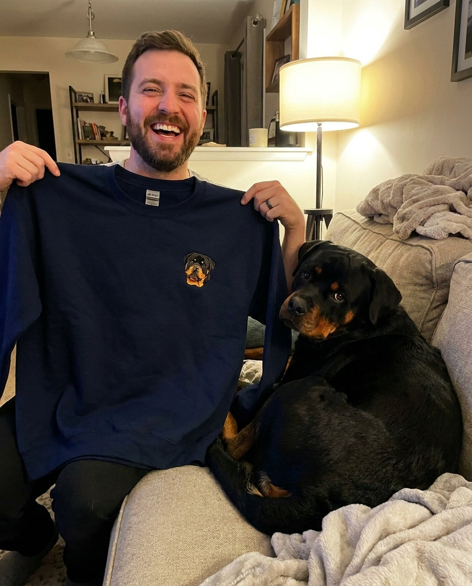 Customer and Rottweiler