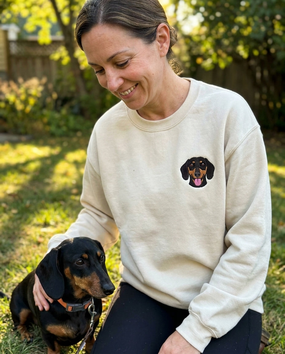 Customer and Dachshund