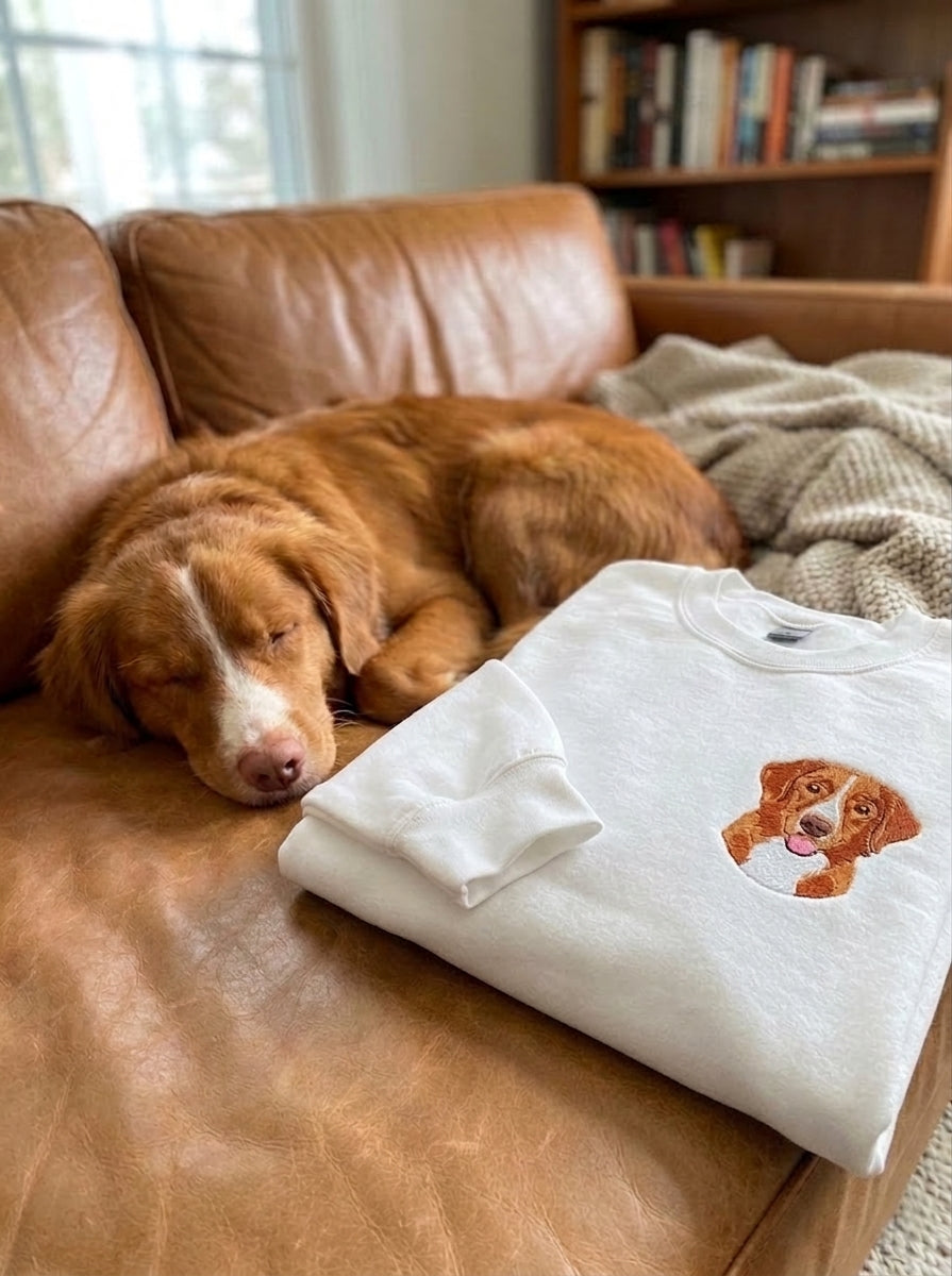 Woven & Paw sweatshirt flat-lay lifestyle